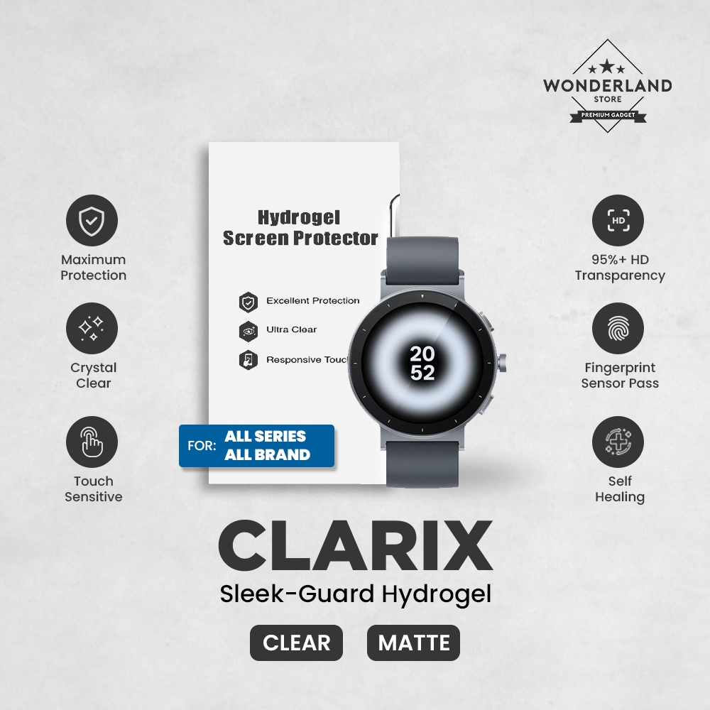CLARIX Hydrogel Anti Gores Screen REALME WATCH S5/5/WATCH 3 PRO/3/WATCH T1/WATCH/WATCH S/WATCH 2/S2/