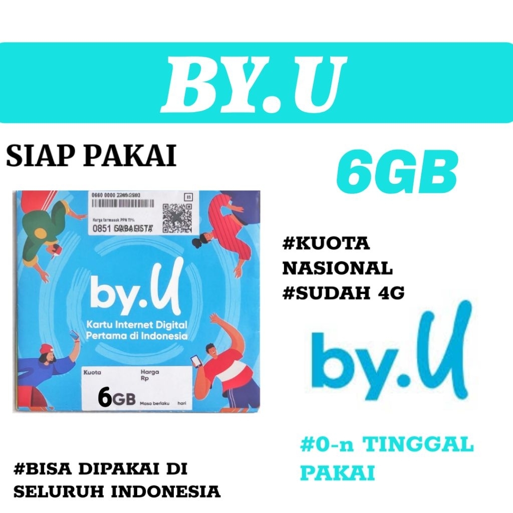Kartu Perdana Axis (byu) (6GB)<siap pakai> termurah Nasional minimal (1pcs)