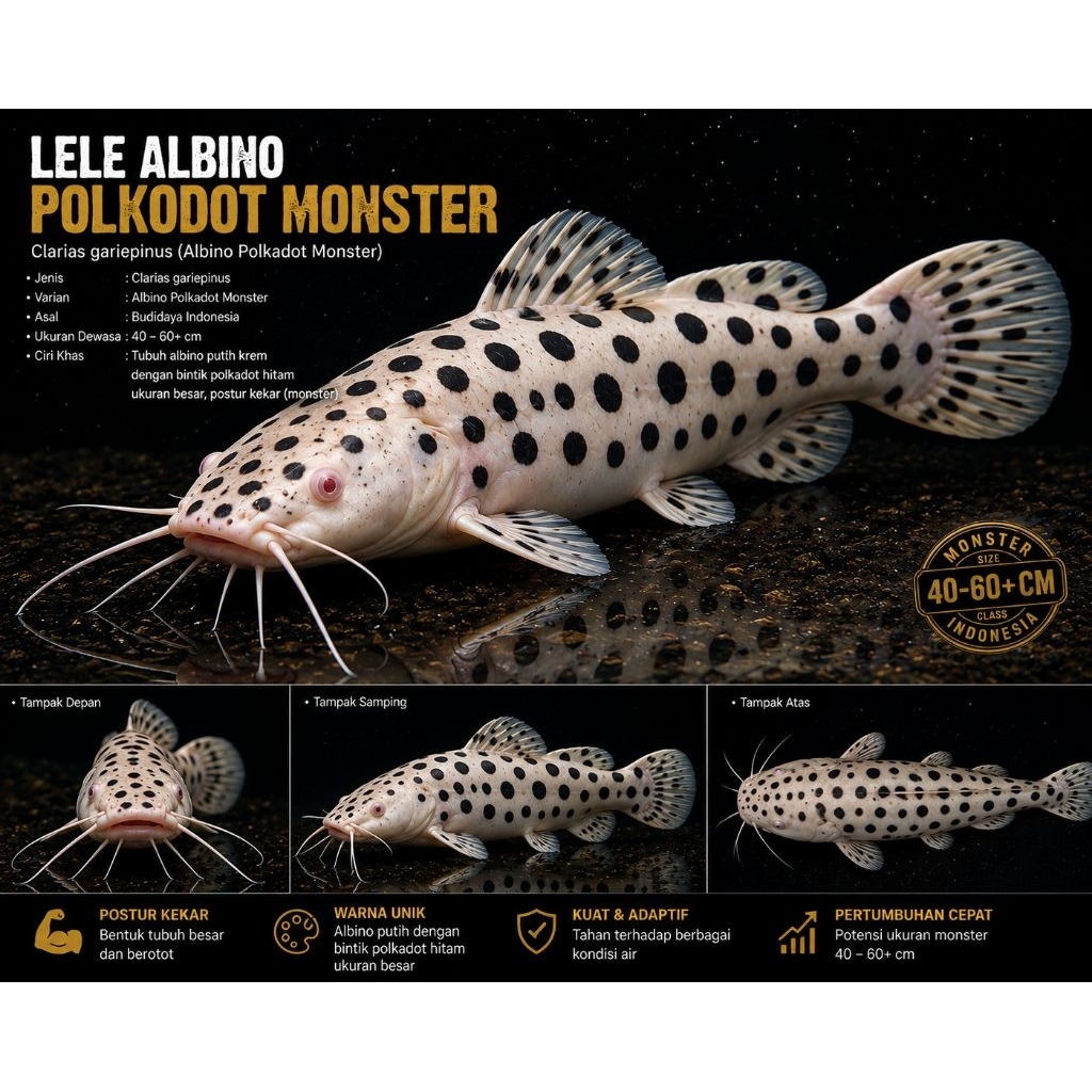 Hiasan aquarium  bibit lele albino monster