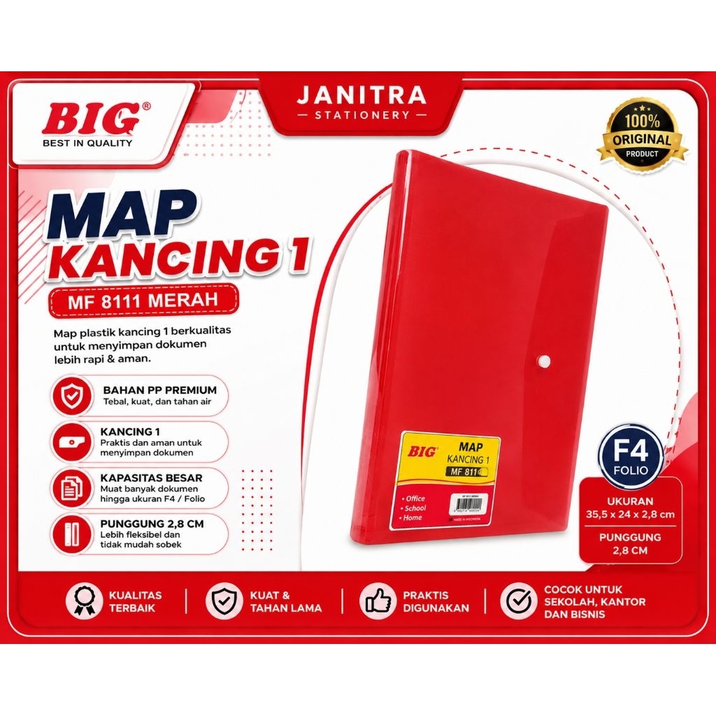 BIG MAP KANCING 1 MF8111 MERAH