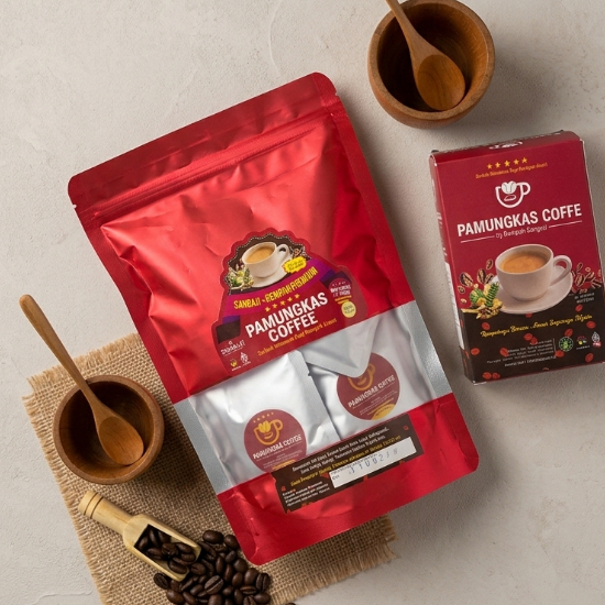 Kopi Pamungkas | Jahe Merah Murni Mix Kopi Herbal Instan | Rempah Premium Spesial Pasak Bumi Kapulag