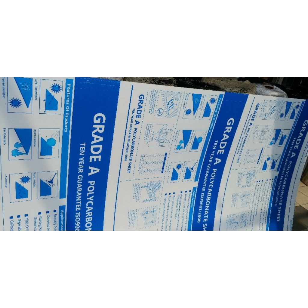 Polycarbonate 3mm 1220mm x 2440mm Sheet / Lembaran ( Polikarbonat )