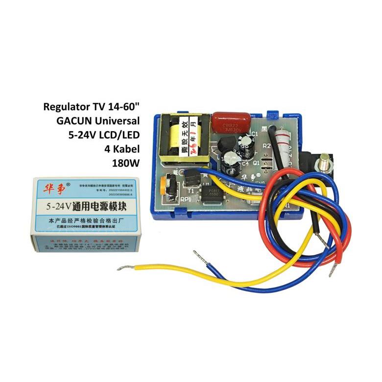 REGULATOR TV 14-60 INCH, GACUN UNIVERSAL 5-24V, LCD/LED 4 KABEL 180W