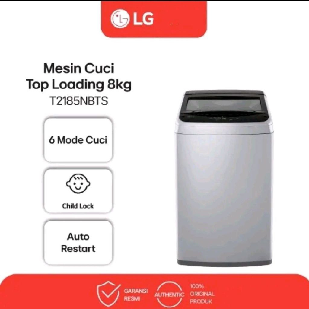 Mesin Cuci LG T2185NBTS | Top load 8,5kg T-2185NBTS T2185 NBTS 2185