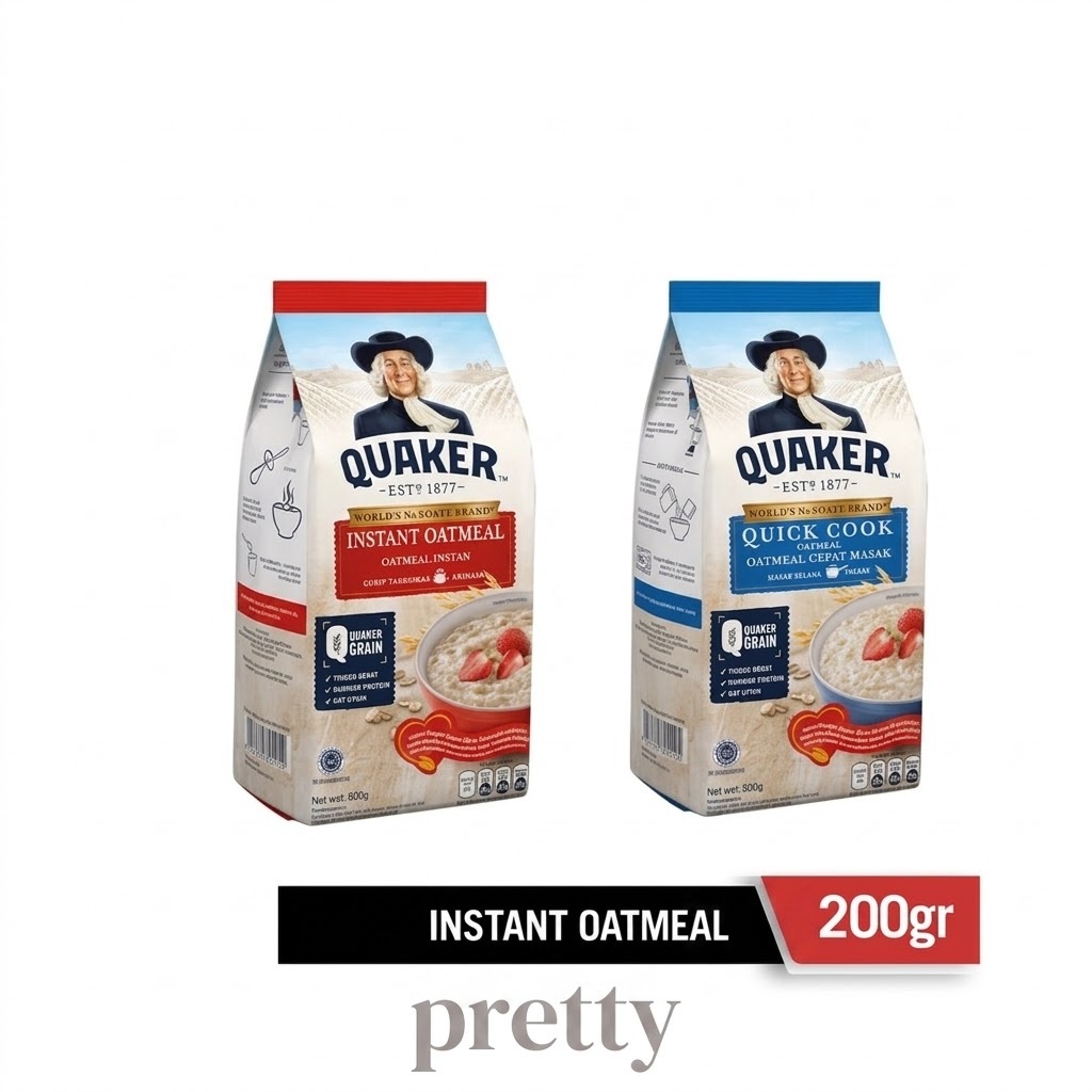 Quaker Oat Instant Oatmeal 200gr / Quaker Quick Cook Oatmeal 200gr