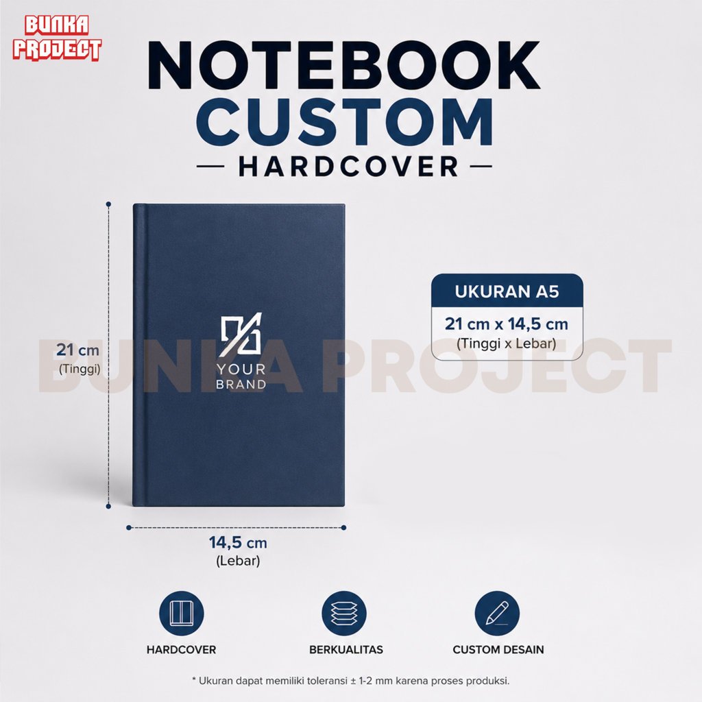 notebook Custom A5 isi 200 lembar Hardcover Buku Tulis Catatan Notes Agenda Planner Jurnal