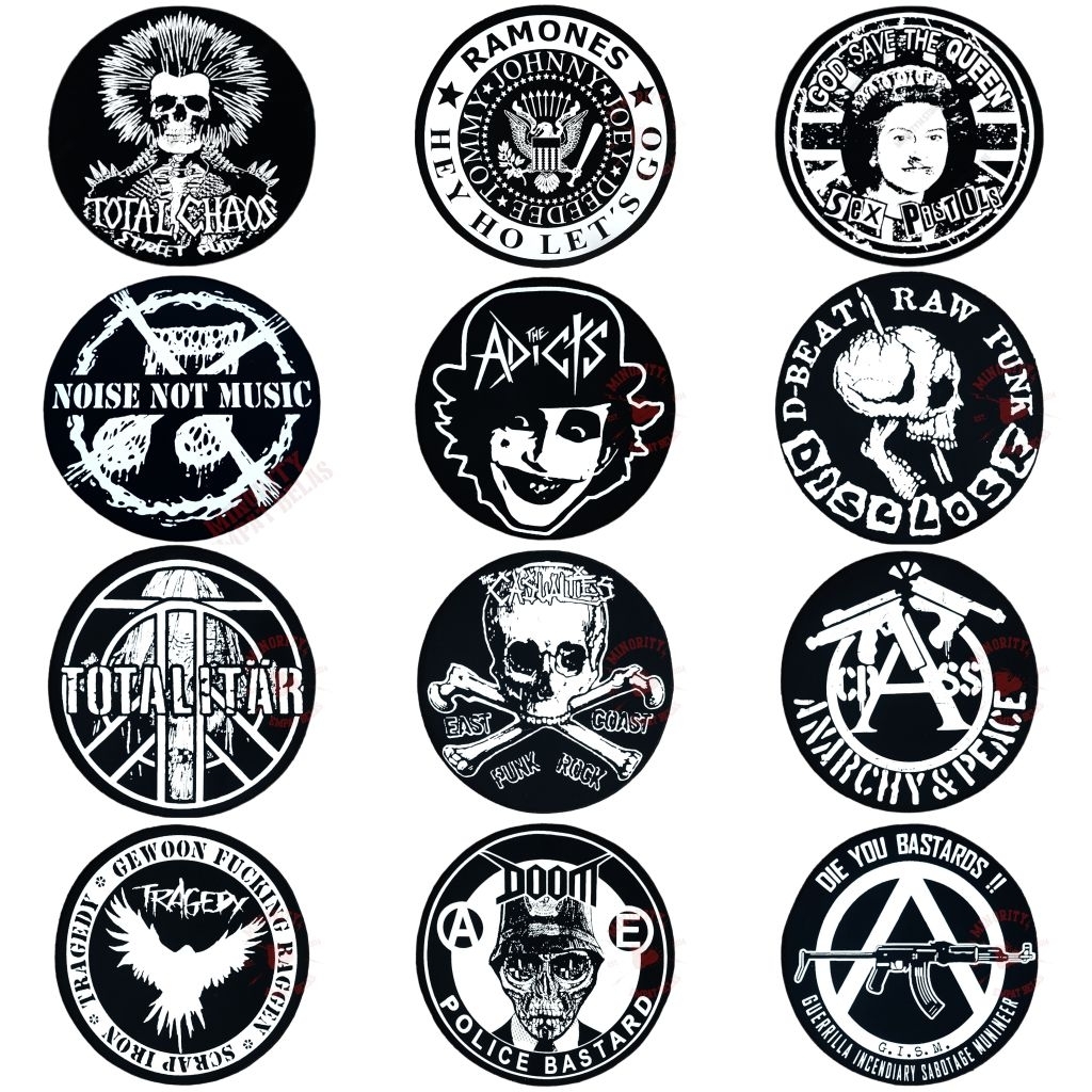 Emblem Punggung Backpatch Emblem besar sablon bulat punk rock musik band hardcore metal underground