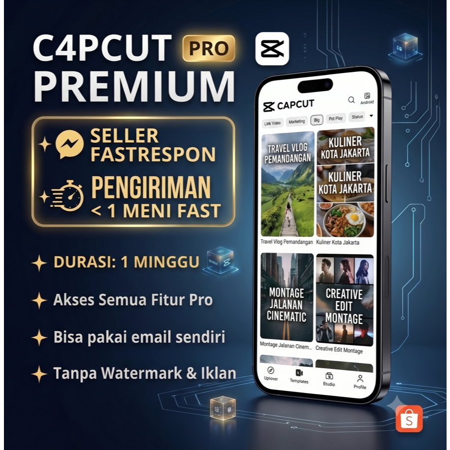 [1minggu] Capcut Edit Template Viral TikTok | Akses Premium Full Garansi