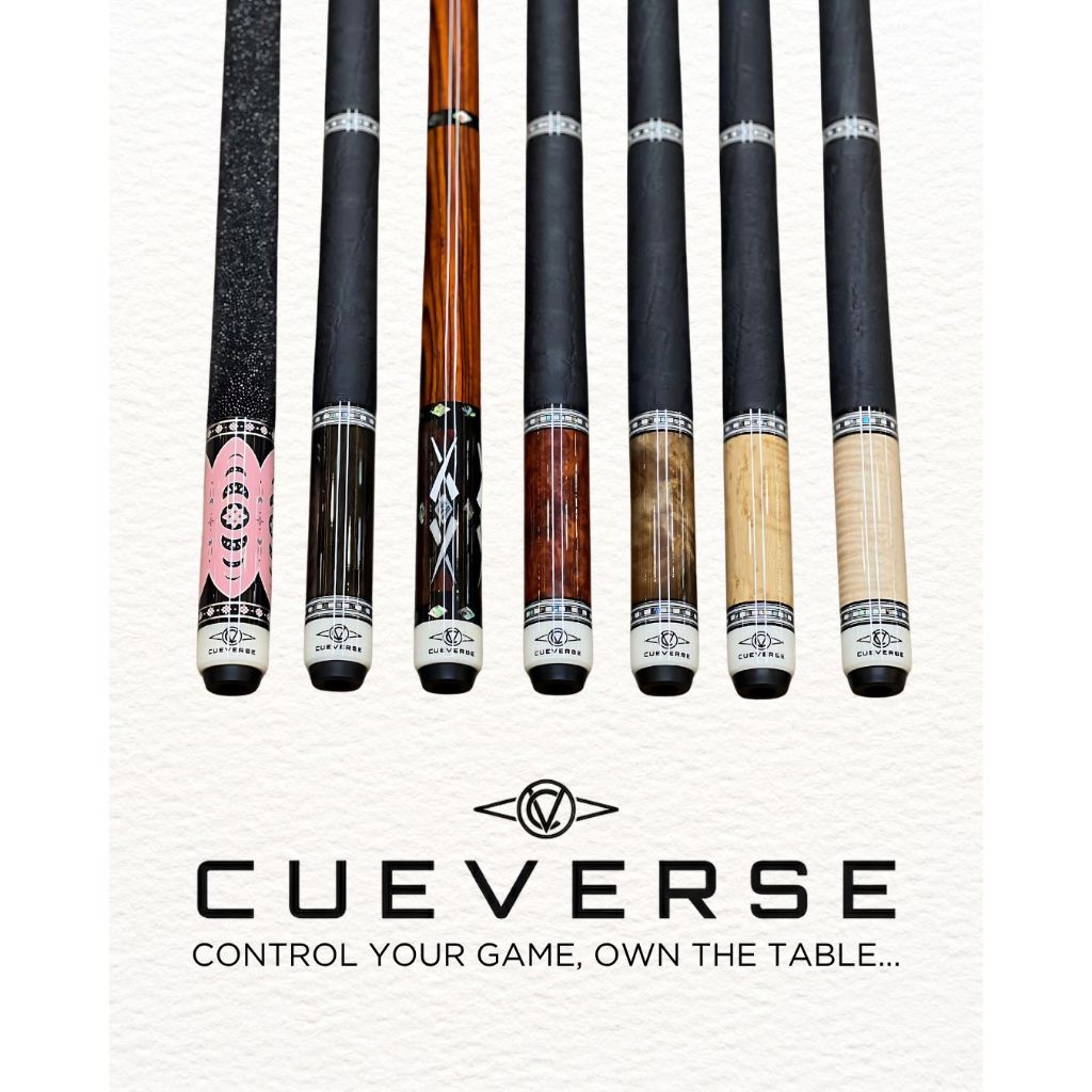 Cueverse Custom Cue Stick Billiard Low Deflection Exotic Wood Premium Custom Stik Billiard