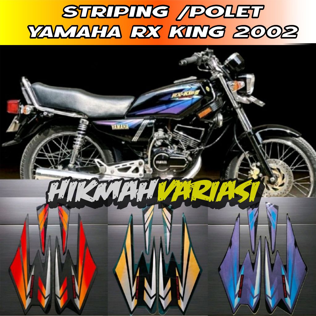 STRIPING LIST STANDART YAMAHA RX KING 2002 MERAH BIRU GOLD HIJAU BOTOL COD