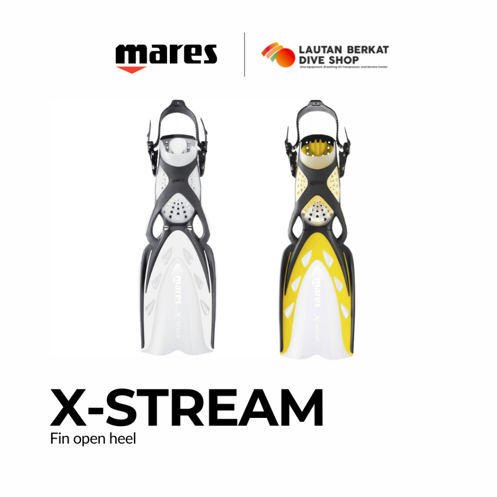 Fins Mares X-Stream Open Heel Kaki Katak Diving OPB System Less Fatigue