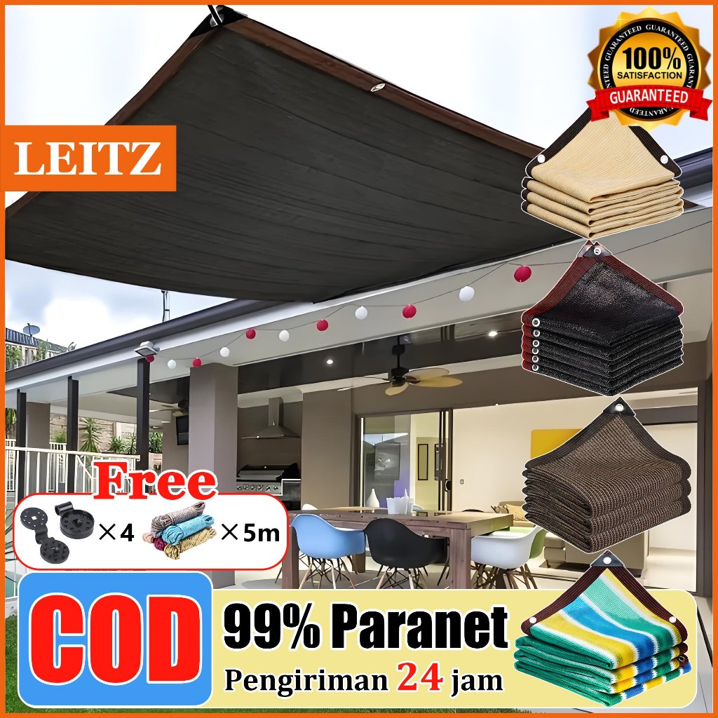 LEITZ -  [Gratis Tali + Klip] Paranet 99% Anti UV Jaring Shading 12-Pin Net Anti Sinar Matahari Luar