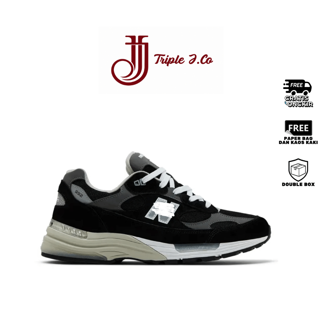 Sneakers NB 992 Black Grey M992BK 100% BNIB