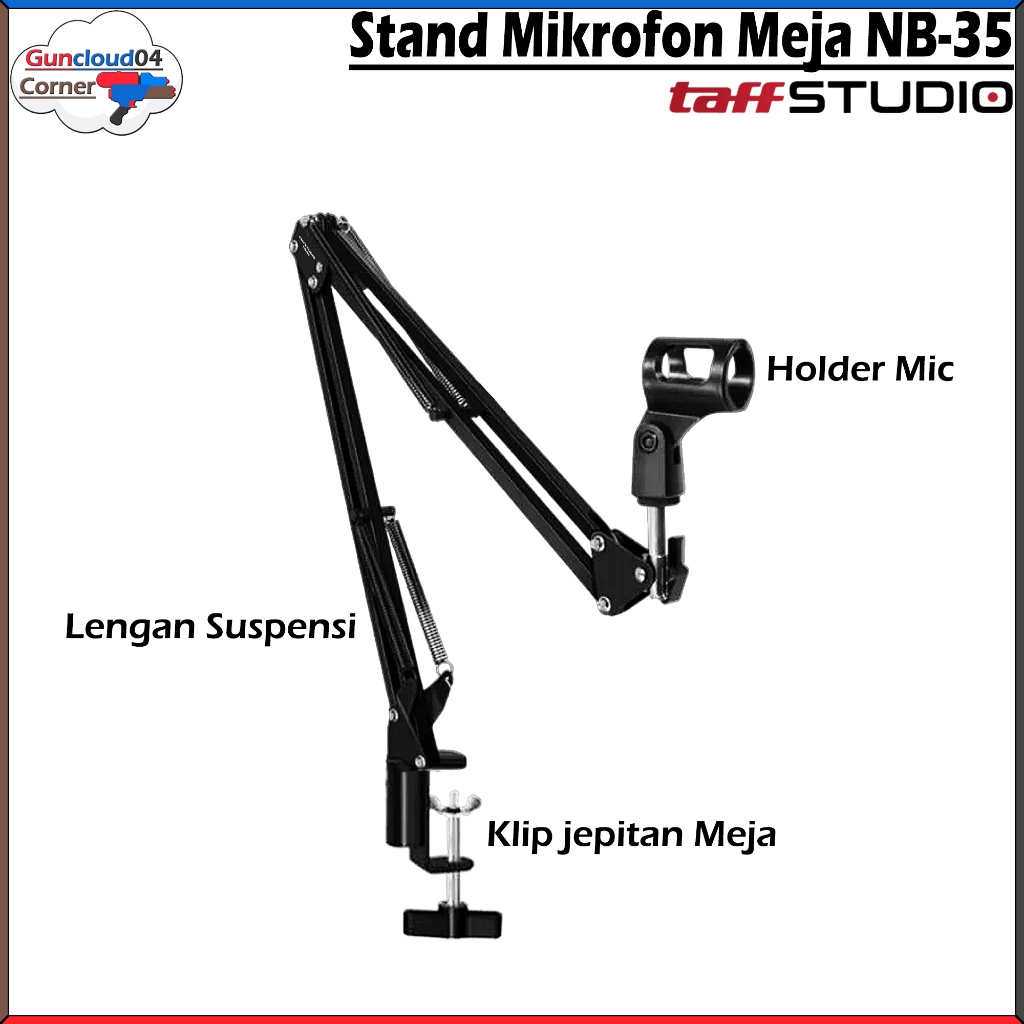 taffSTUDIO NB-35 Stand Mikrofon Meja Condenser Microphone Mic Table Holder Arm Stand Boom Suspensi S