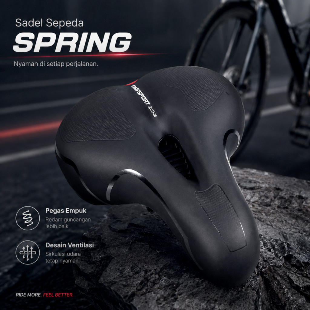 Original Jok Sadel Sepeda Bike Saddle Empuk Kulit Sintetis Universal Spring