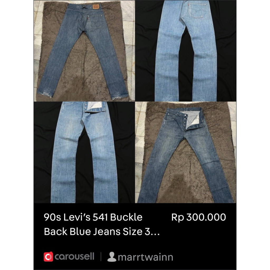 90s Levi’s 541 Buckle Back Blue Jeans Size 32-33