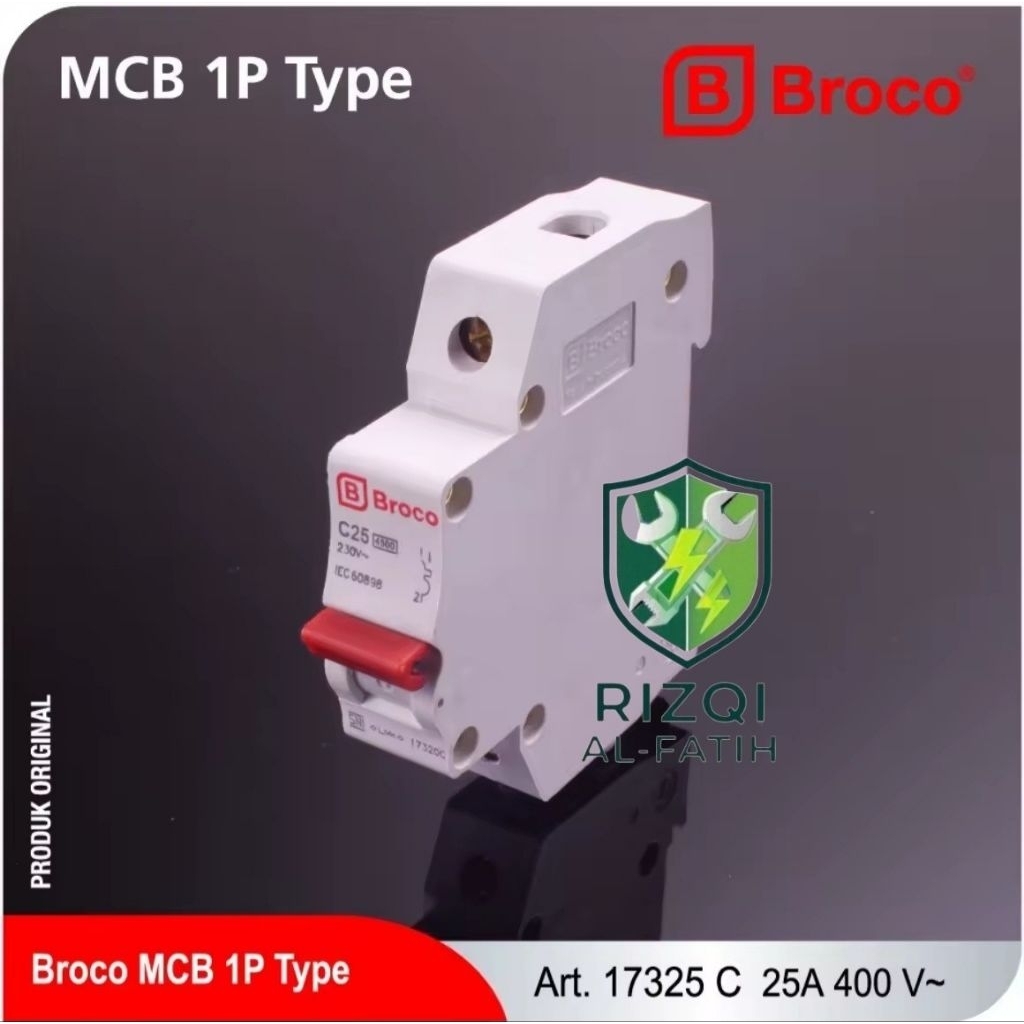 MCB BROCO C 25A ORIGINAL pemutus arus listrik