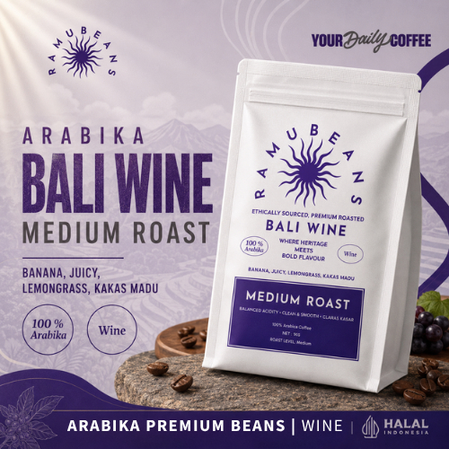 Kopi Arabika Wine Bali Wine Arabica roastbean RamuBeans | 1000 GR | 1 KG