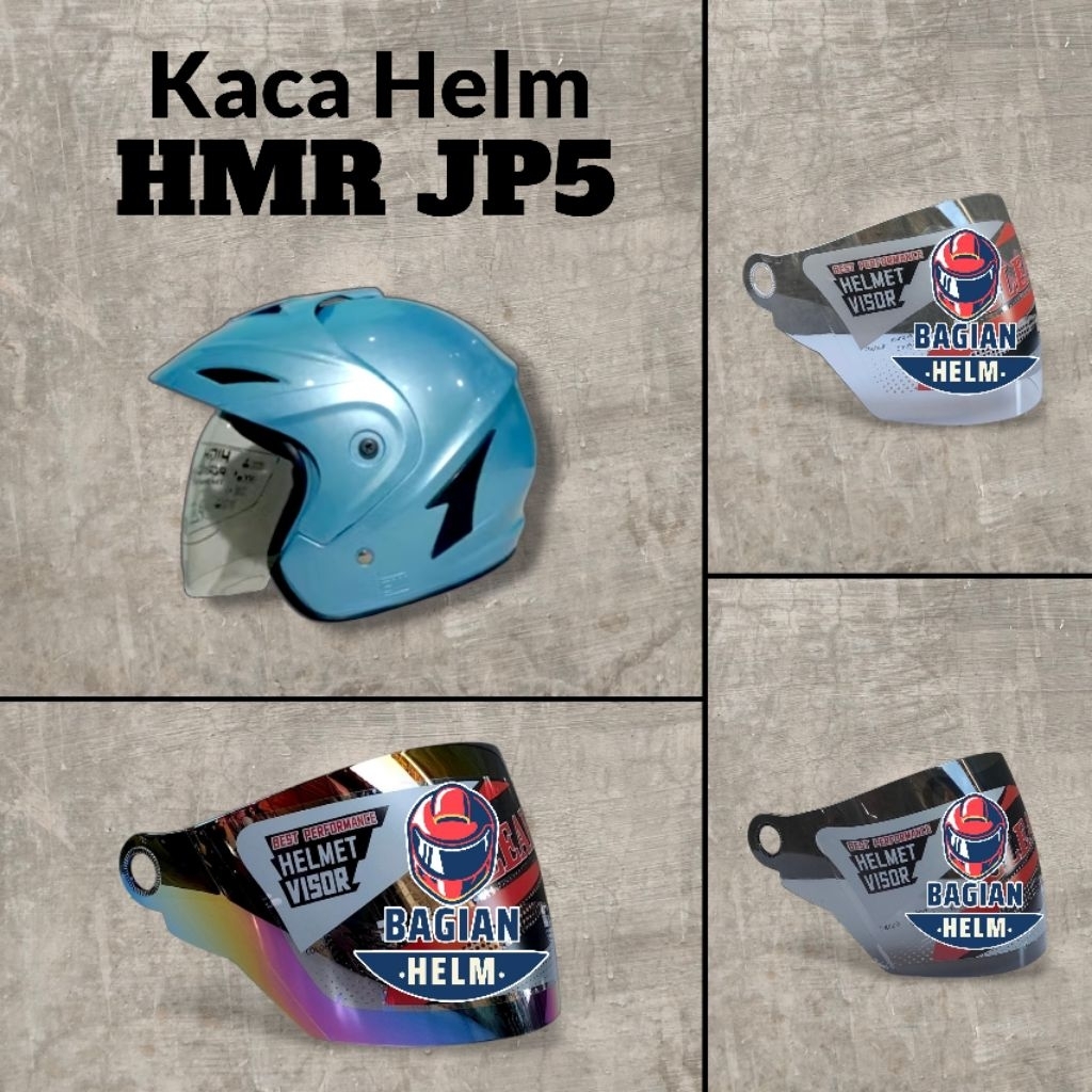 BAGIANHELM Kaca Helm HMR JP5 Visor Helmet Hmr Jp5 Warna Bening Hitam Pelangi