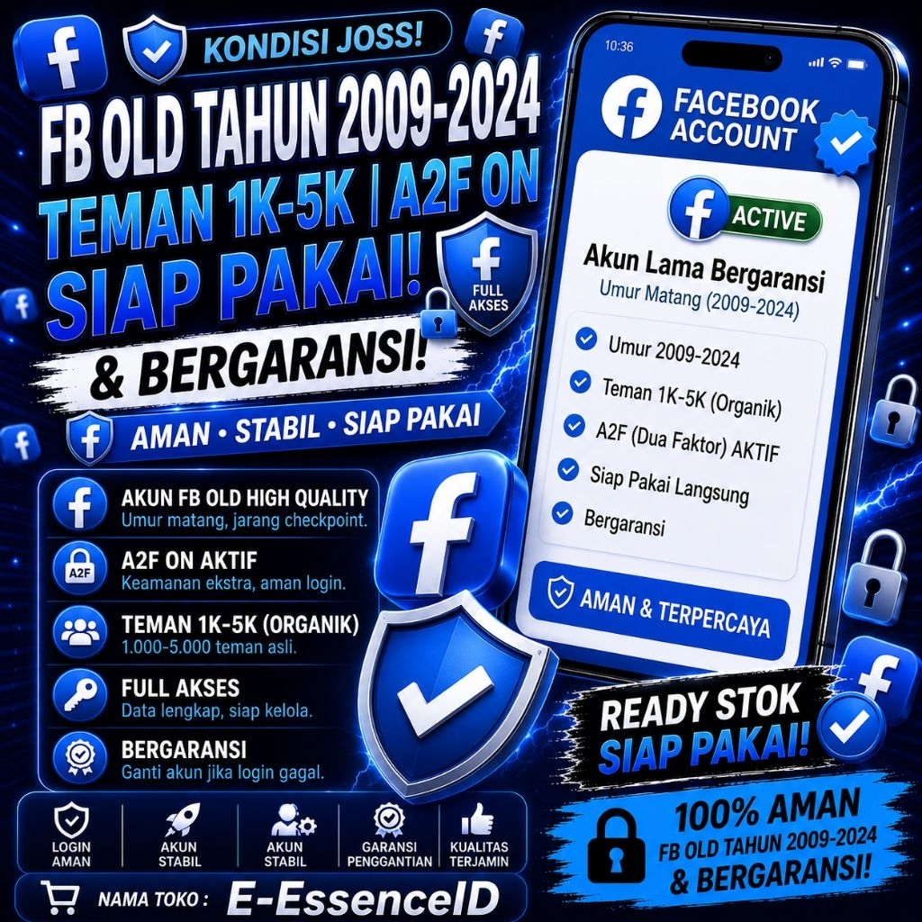 AKUN FB OLD 2009-2024 | FULL AKSES | A2F ON | AKUN ASLI RAWATAN | LOGIN DI SEMUA NEGARA