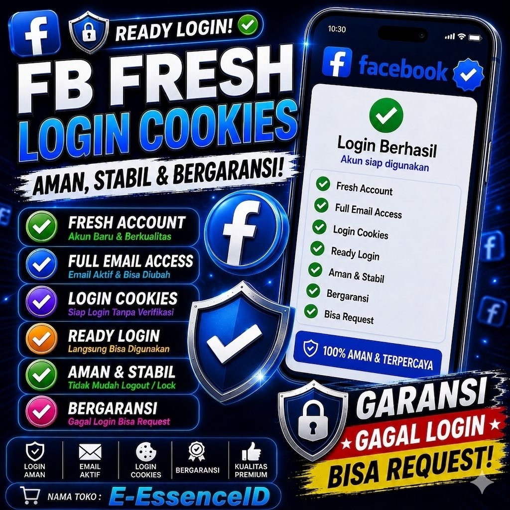 AKUN FB FRESH | LOGIN COOKIES | GARANSI GAGAL LOGIN