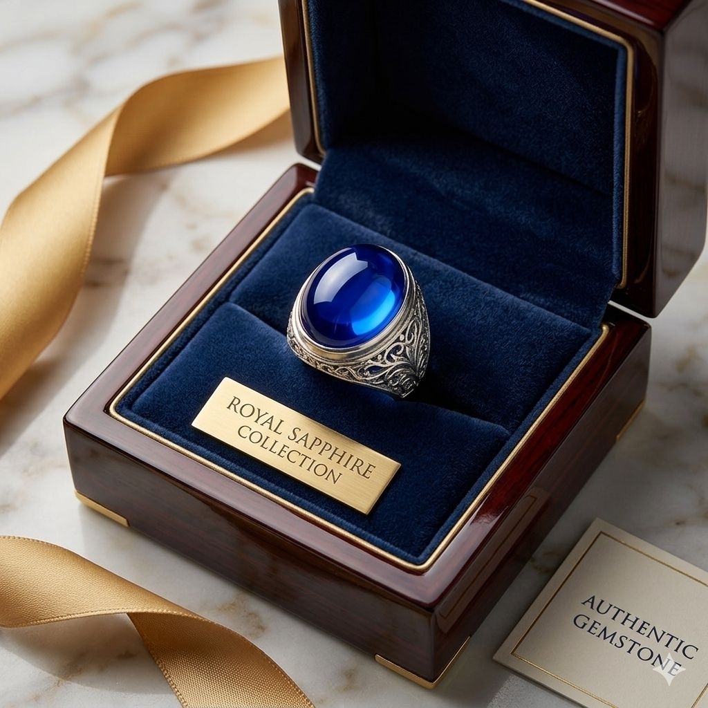 Cincin akik permata king safir jumbo ring tanam top crystal