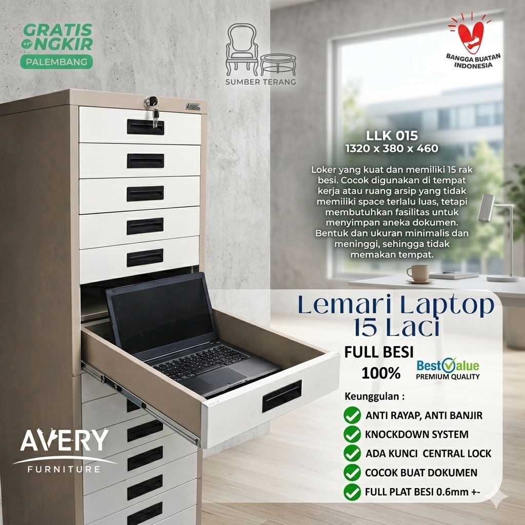 Lemari Laptop 15 Laci Besi Laptop Cabinet Steel Wardrobe Filling Cabinet Laptop Kabinet Tempat Penyi