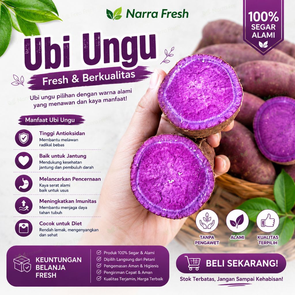 Ubi Ungu Manis Murasaki Fresh