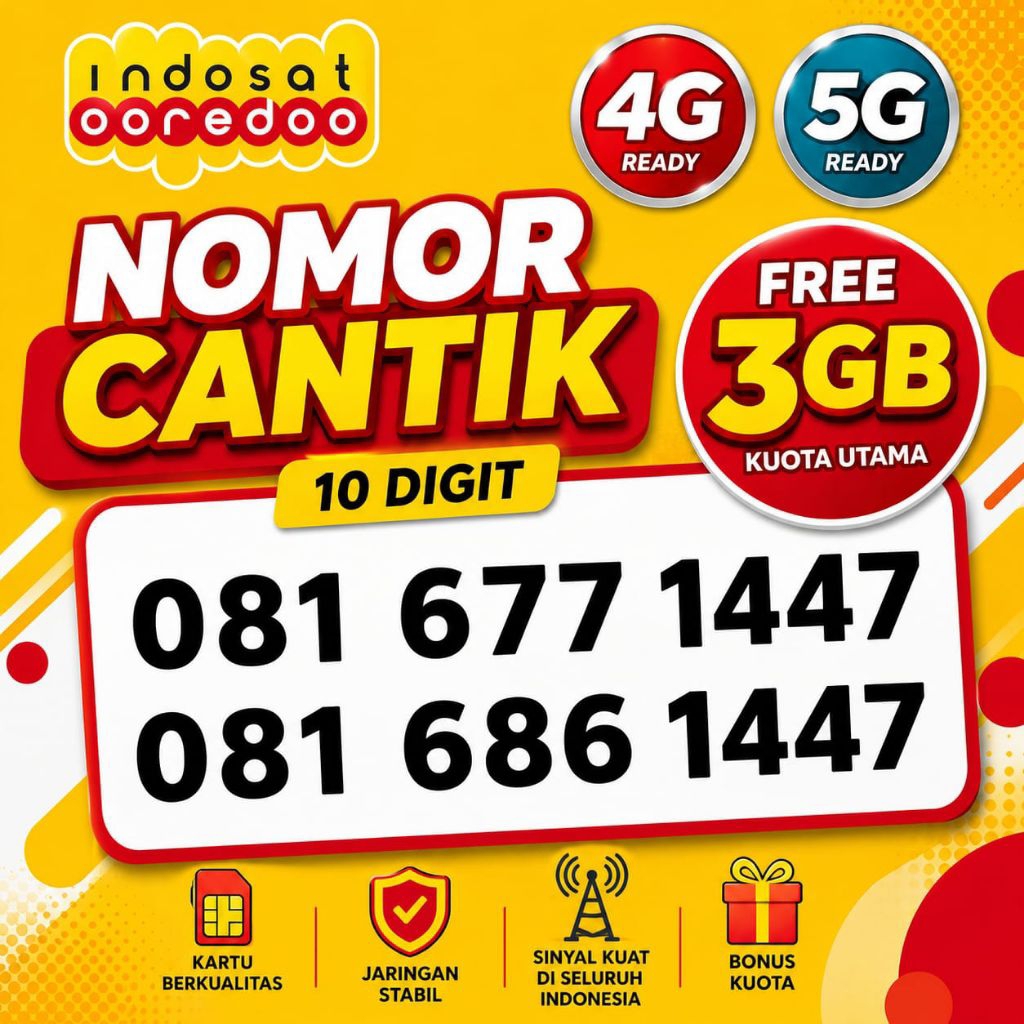 kartu perdana cantik rapi Indosat 10 digit istimewa  tampil berkelas