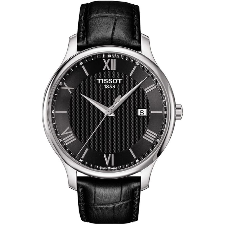 Tissot Men's Tradition Black Dial Black Leather Strap T063.610.16.058.00