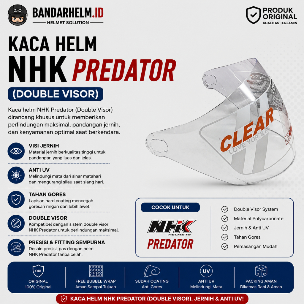 KACA NHK PREDATOR 2 VISOR / KACA NHK PREDATOR DOUBLE VISOR NHK GODZILLA KACA NHK GODZILLA