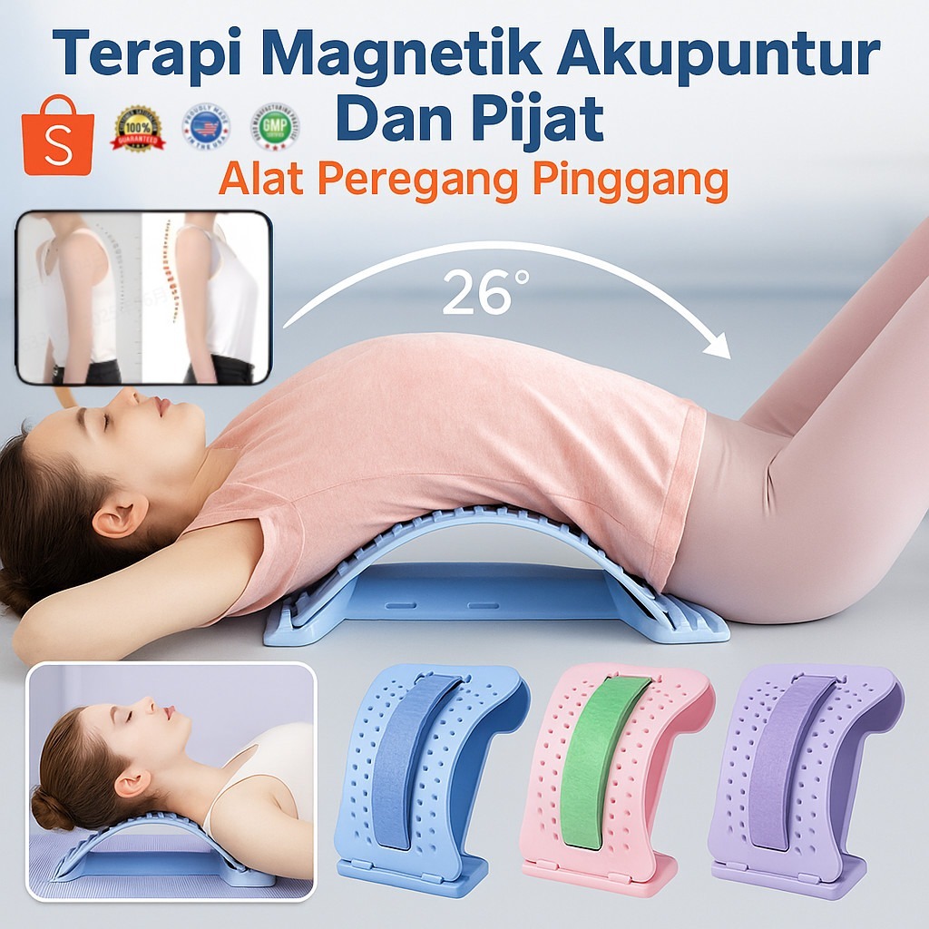 Alat Pijat Meridian Pinggang Terintegrasi Akupunktur Dan Moksibusi Magnetik/Sabuk Peregang Punggung/