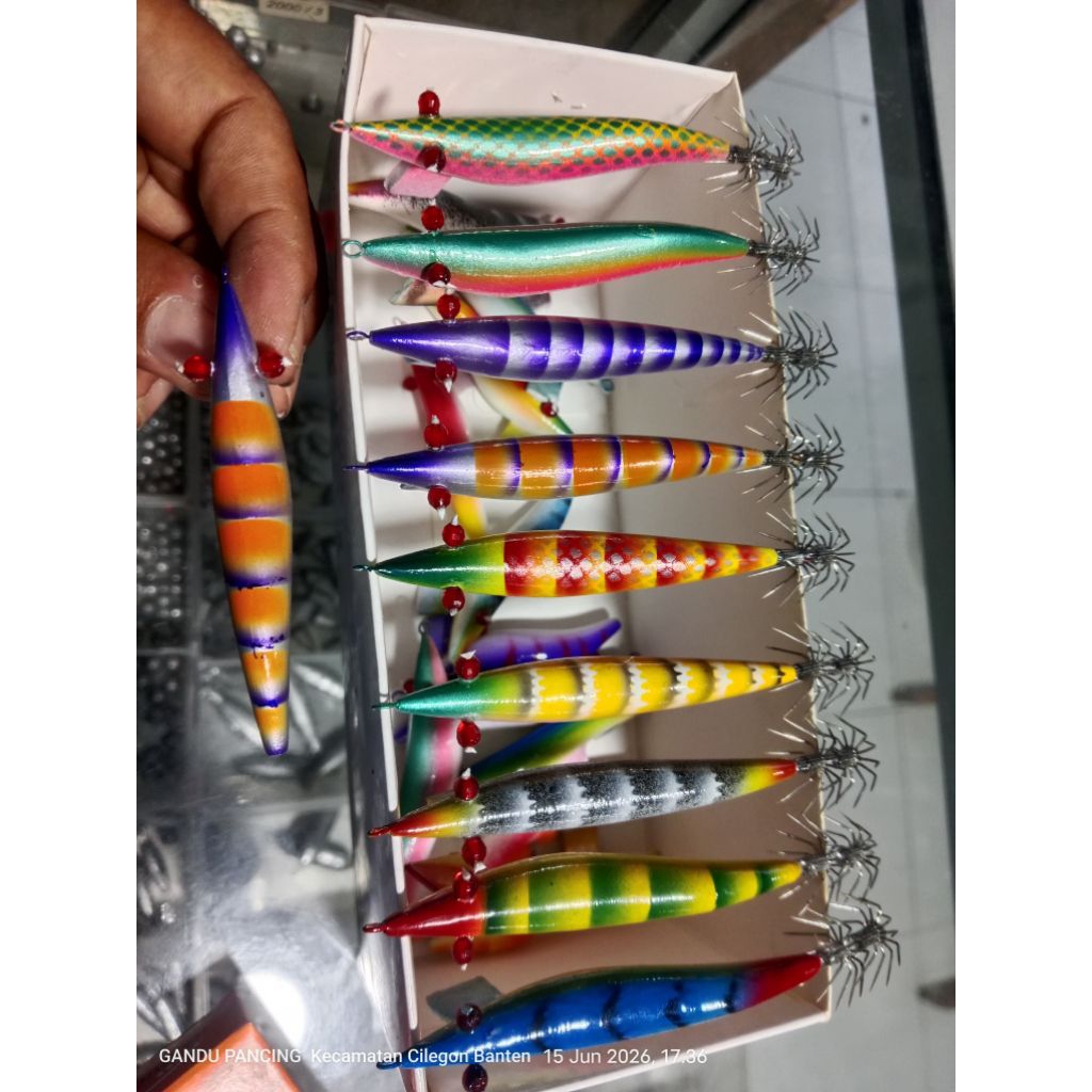 udang udangan kayu pancing cumi