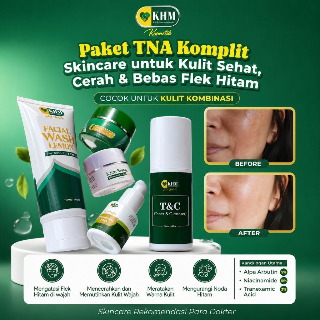 KHM PAKET WHITENING BOOSTER skincare flek hitam ringan skincare flek hitam bandel skincare bopeng sk