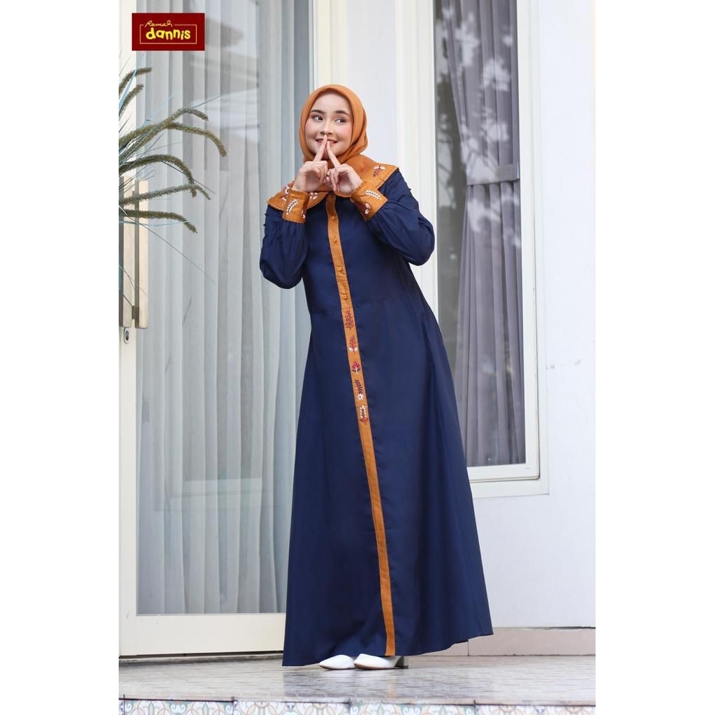 SIZE S PROMO ABAYA DEWASA DANNIS A230303 WARNA NAVY/ SALE DANNIS / GAMIS DANNIS / ABAYA MUSLIM / GAM