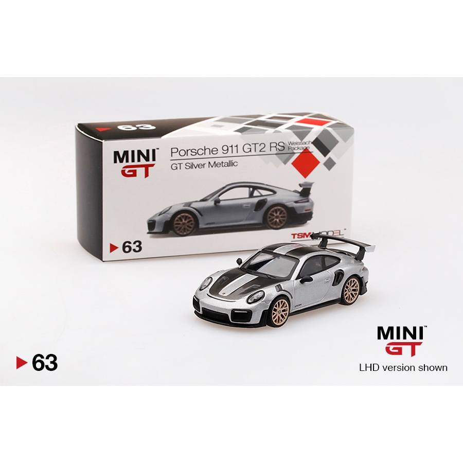 Mini GT 63 Porsche 911 GT2 RS Weissach Package GT Silver Metallic