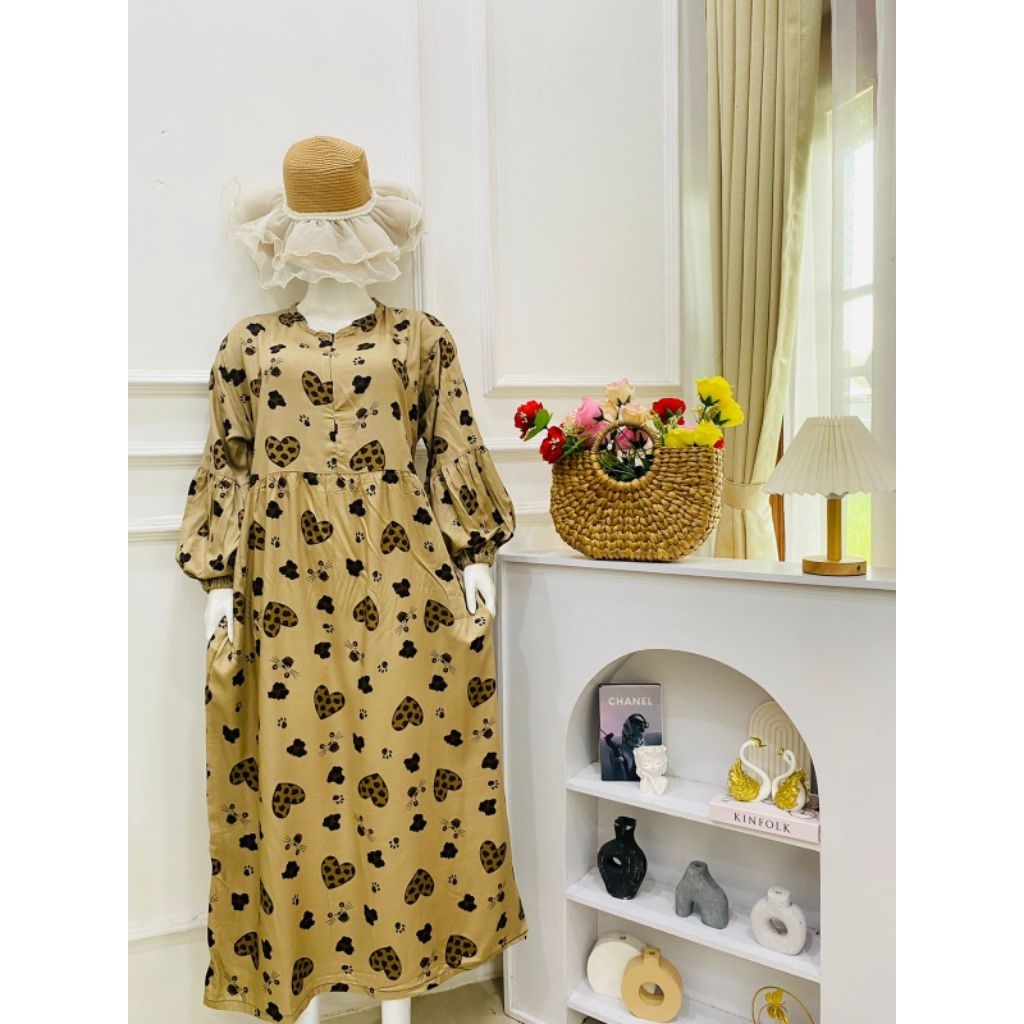 Gamis Rayon Gamis Lengan Balon Gamis Adem Gamis Harian Gamis Ibu Hamil Menyusui