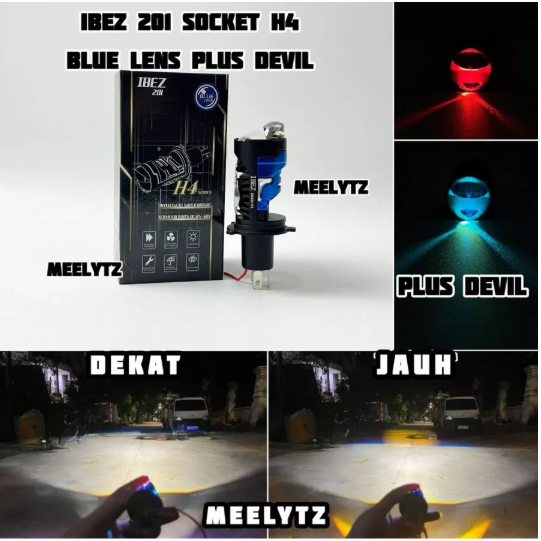 IBEZ 201 - Lampu utama H4 LED Purple Lens flat & rhd