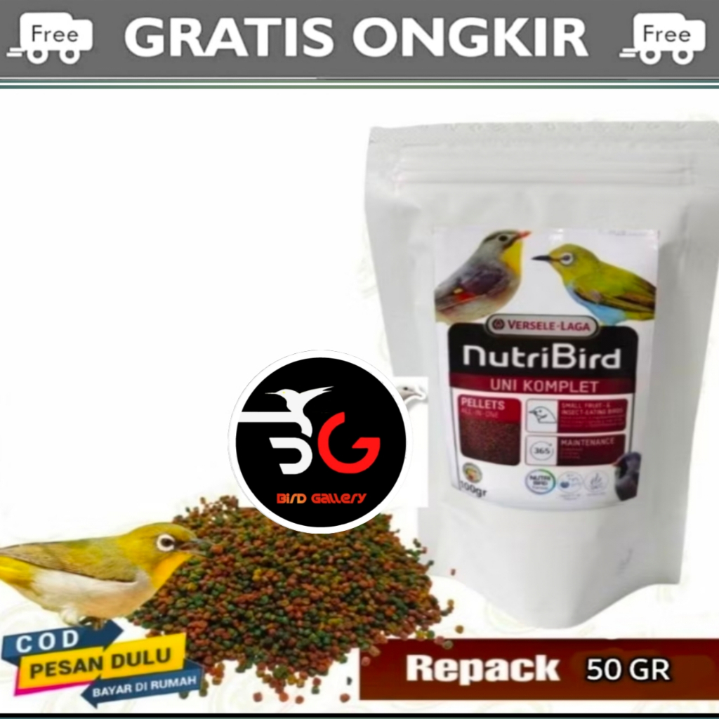 NUTRIBIRD 50 GR KEMASAN BARU ORIGINAL VOER BURUNG PLECI