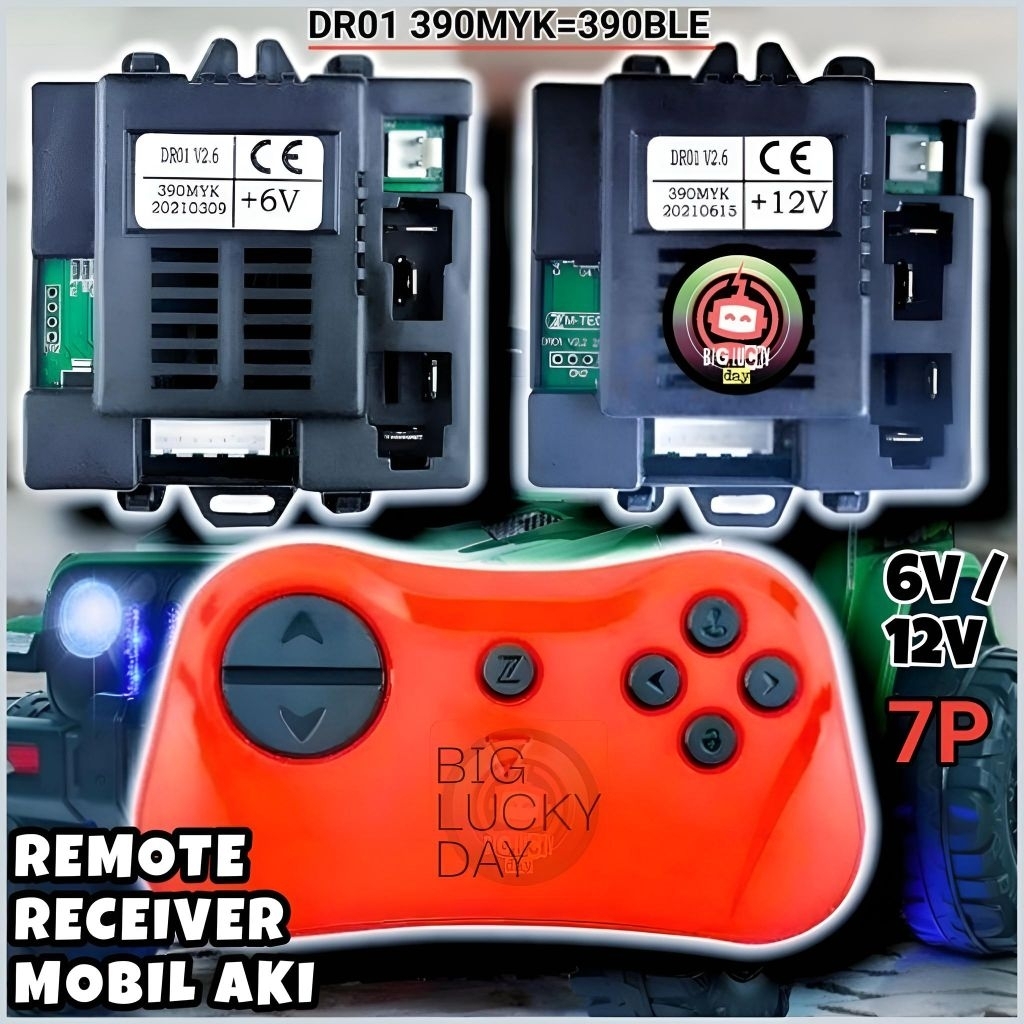 REMOT RECEIVER MOBILAN AKI DR01 V2.6 390MYK / 390BLE +6V / +12V REMOTE CONTROL RECIVER 6V 12V 7PIN R