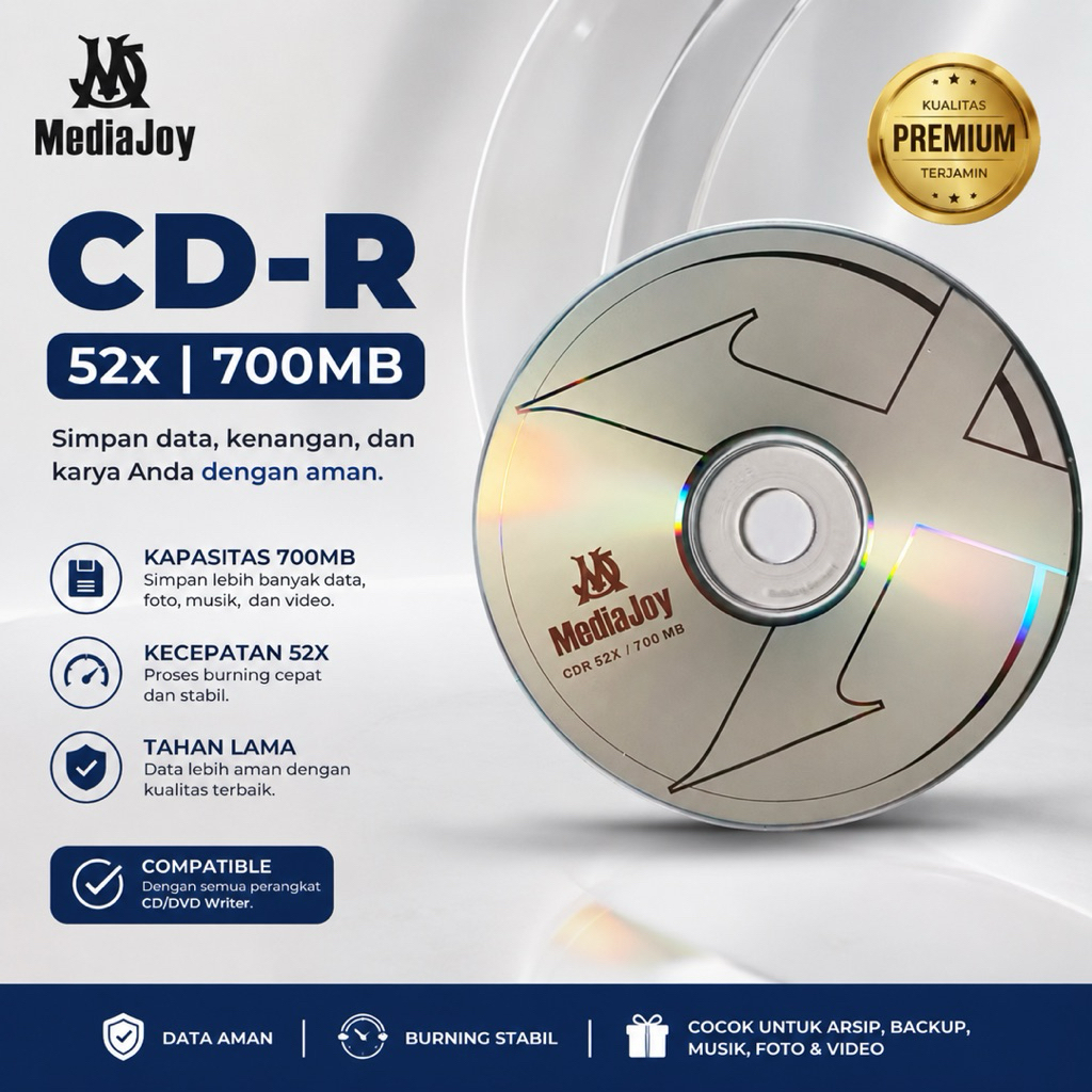 [100 pcs] CD-R 52x 700mb Kaset Kosongan CD CDR 52x 700 MB