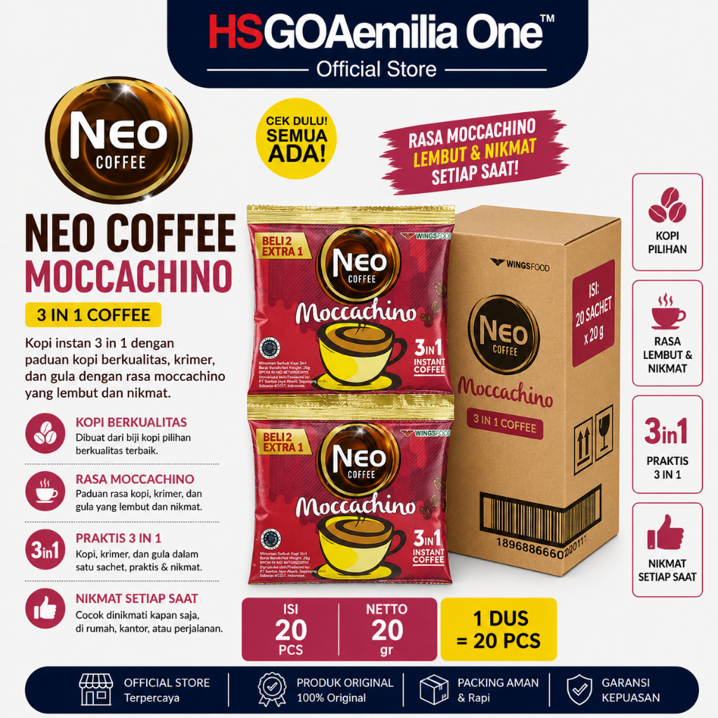 NEO Kopi Mocchacino 20 gr - Isi 20 pcs 1 dus