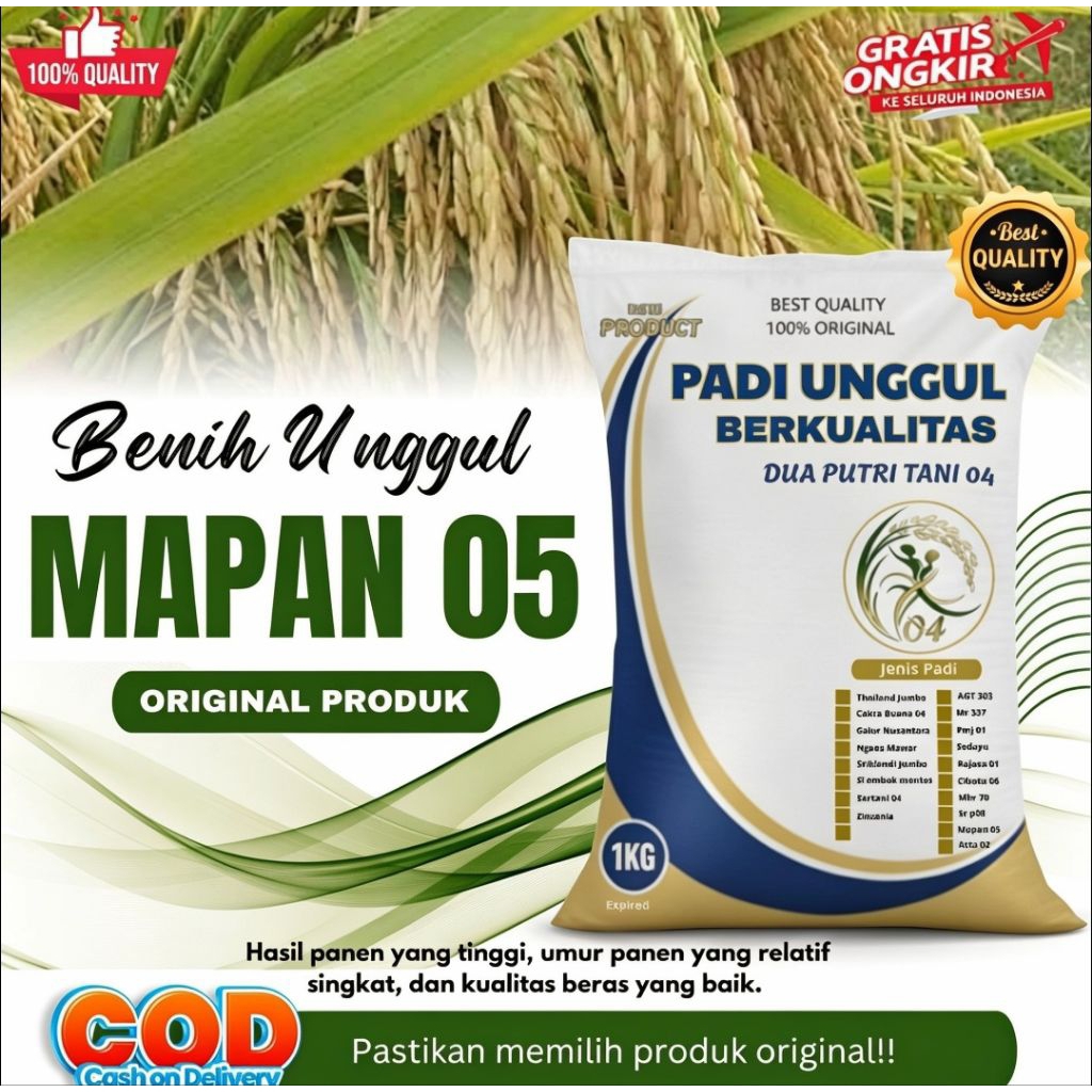 Bibit Padi Unggul MAPAN 05 Kemasan 1 Kg