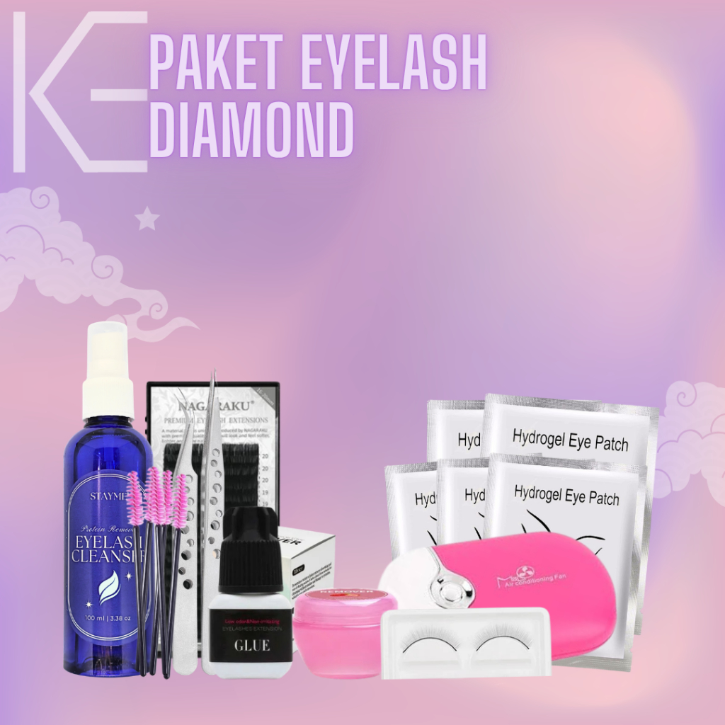 PAKET EYELASH EXTENSION DIAMOND / paket eyelash diamond lengkap