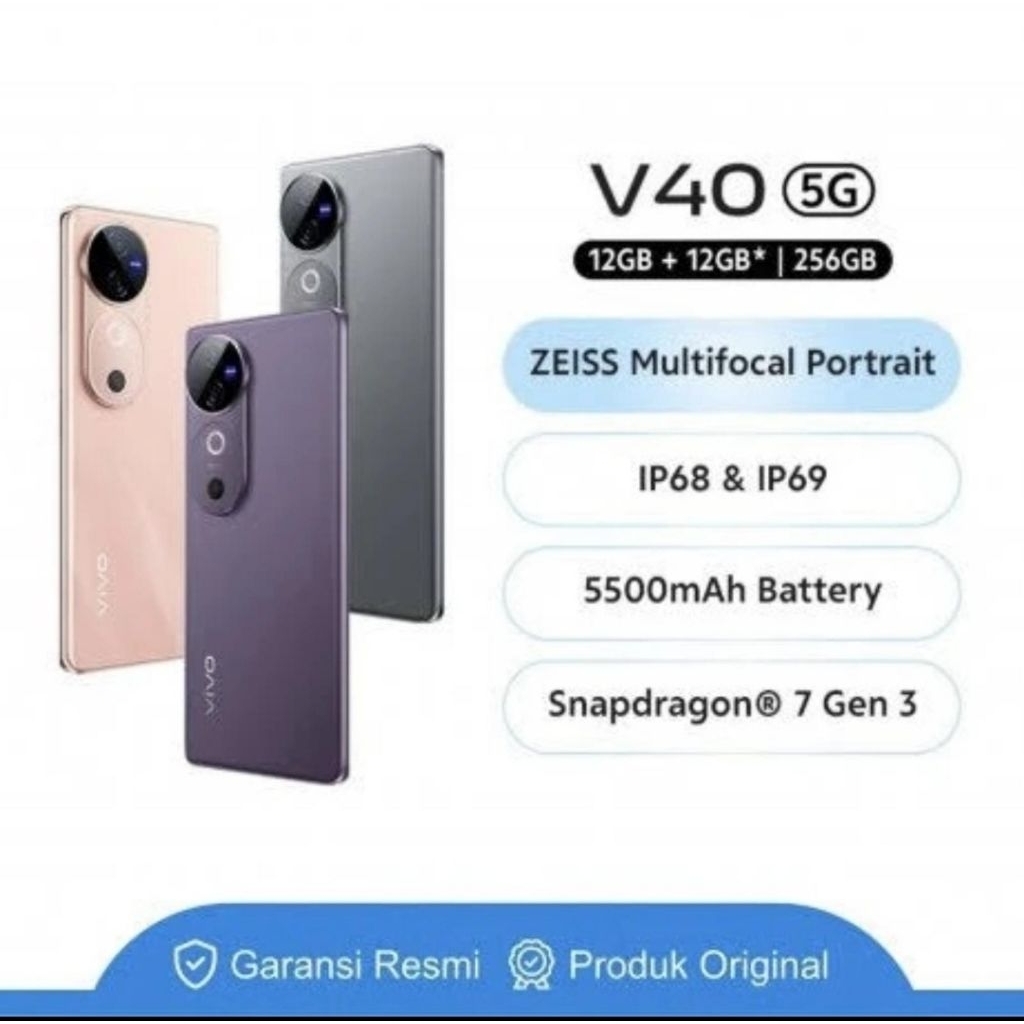 Vivo V40 5G NFC 12/512GB Garansi resmi