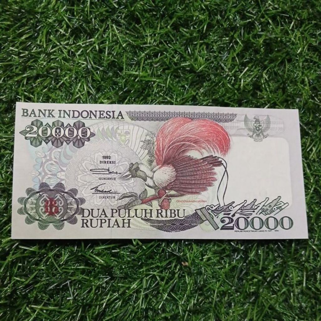 uang kuno 20000 cendra 1992/1994 asli