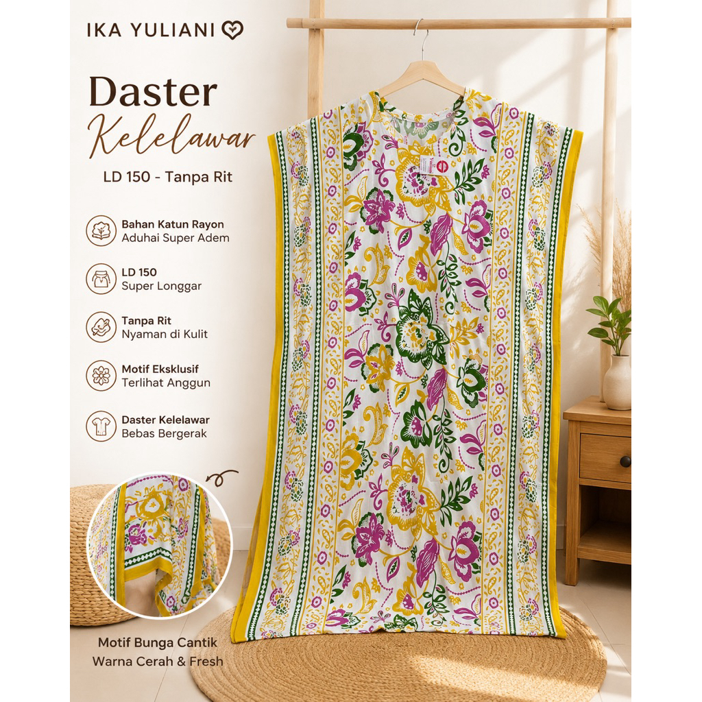 DASTER KELELAWAR IKA YULIANI I DASTER LOWO MOTIF SECRET GARDEN I DASTER LD150