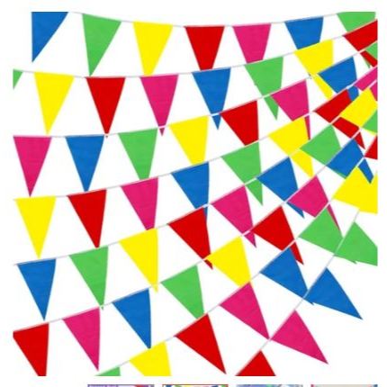 BENDERA SEGITIGA MERAH PUTIH/BENDERA SEGITIGA WARNA WARNI 150pcs