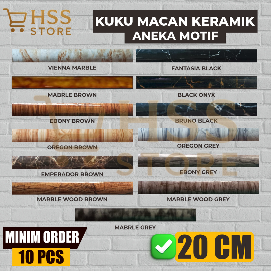 Kuku Macan Keramik aneka motif 20 cm / Kuku macan varian motif / kikir kuku macan /  kuku macan bera