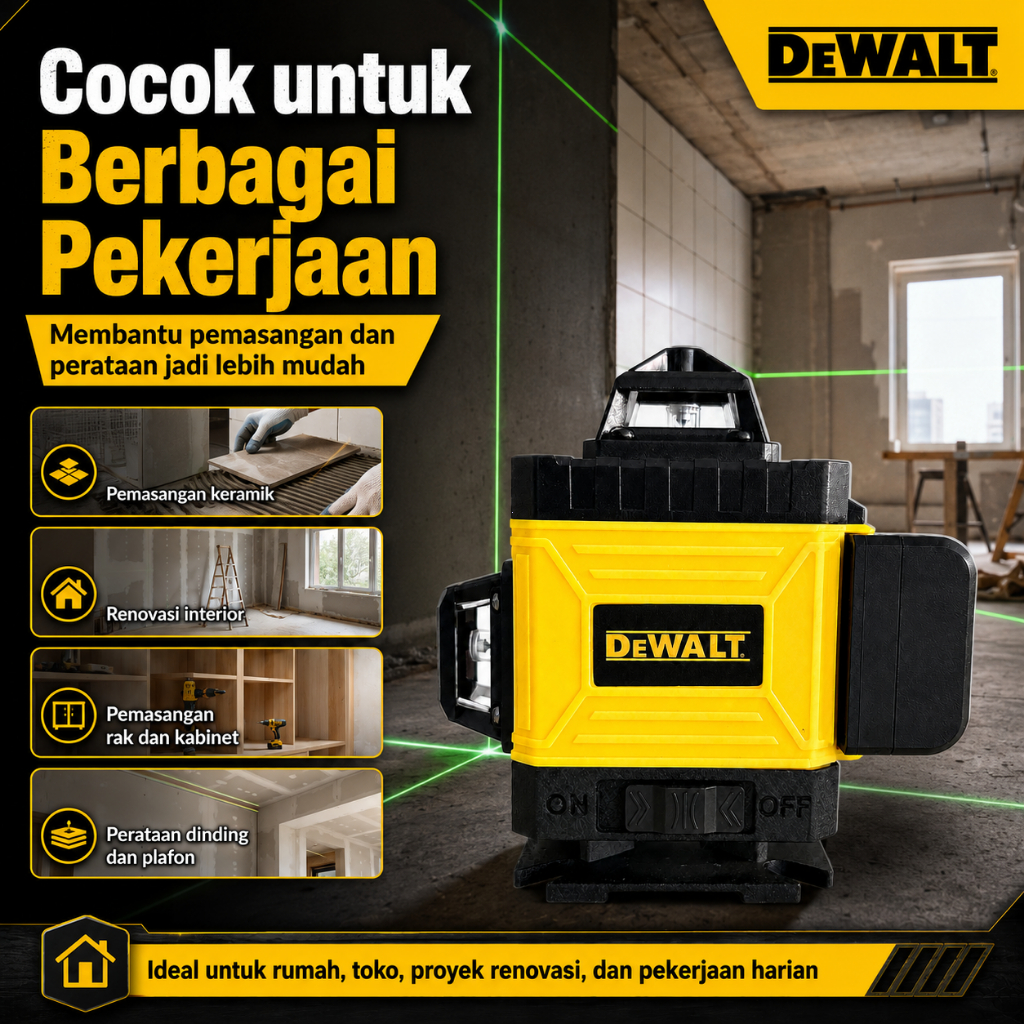 Laser Level  4D 8/12/16 Line Laser Level Bangunan Waterpass Laser Multifungsi  Adjustable 360° Rotar
